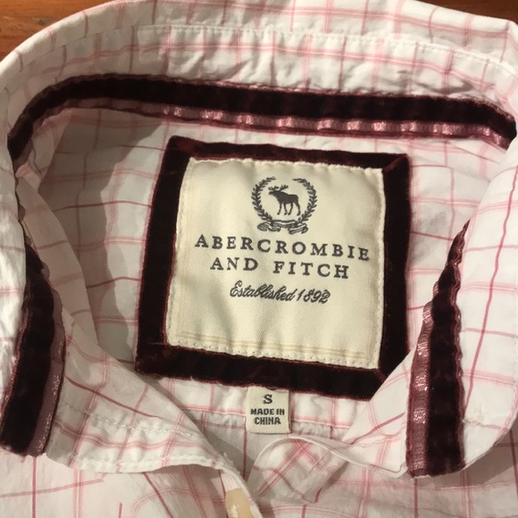 Abercrombie & Fitch pink plaid women’s button down - Picture 4 of 11
